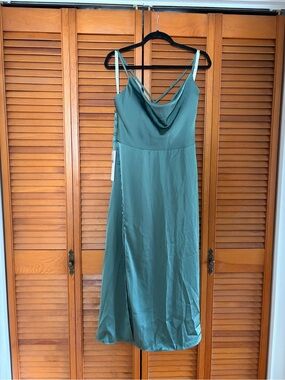 Azazie Midi Dress in Sage Green